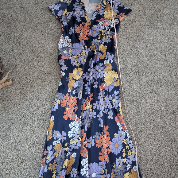 J. Crew Navy Floral Maxi Dress - Picture 1 of 7